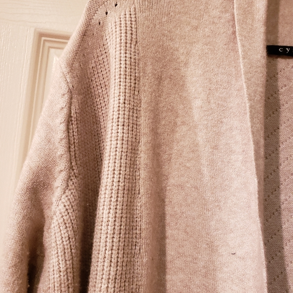 Open Front Cardigan With Rib Trim - Picture 2 of 5